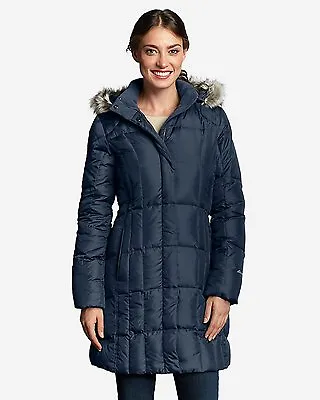 New Eddie Bauer Women's Lodge Down Parka Dusted Indigo Size XS • $161.50