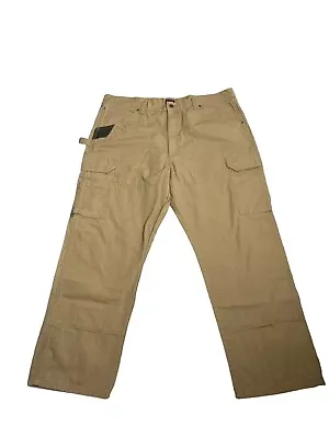 Wrangler Workwear Mens Size 40x30  Brown Khaki Straight Leg Cargo Work Pants • $22