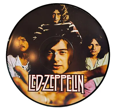 Led Zeppelin - Band Photo Picture Disc - Real Vinyl 12  - Upcycled Wall Art • $15.99