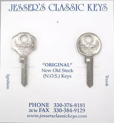 Vintage Lincoln Mercury NOS Nickel Key Set 1949 1950 1951 Futuristic Car H10 H9 • $54