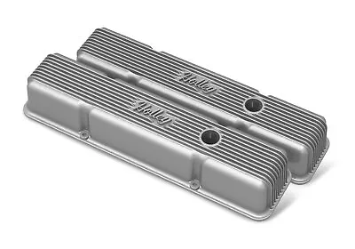Holley 241-240 SBC Vintage Series Finned Valve Covers - Natural Cast Finish • $170.95