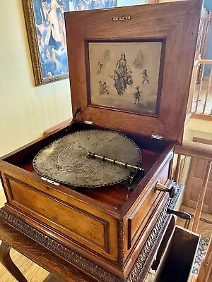 15 1/2  Regina Oak Double Comb Disc Music Box • $7500