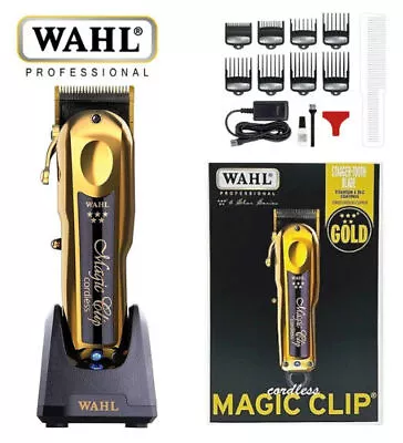 8148  Wahl Professional 5-Star Cordless Magic Clip In Gold Pro Hair Clippers AU • $119.05