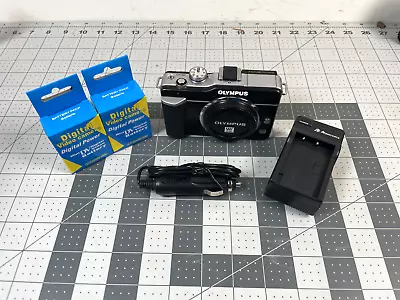 Olympus PEN E-PL1 Black Digital Camera TESTED WORKS Extra Batteries Charger • $92