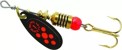 Mepps Black Fury In-Line Spinner 1/8 Oz Treble Hook Blk W/Fluor Red Dot BF1 FL • $7.42