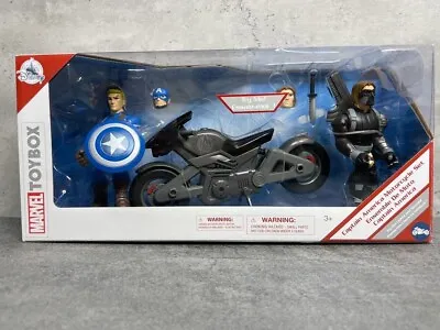 Captain America Motorcycle Set Winter Soldier Disney Marvel Toybox Action Figure • $40