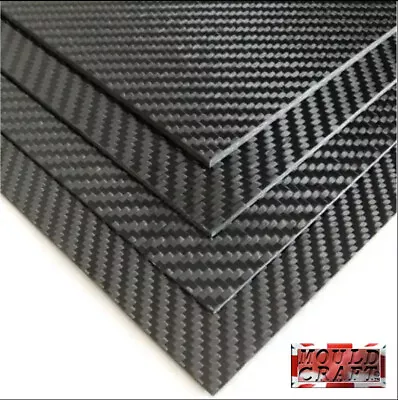 Mouldcraft Double Sided Carbon Fibre Sheets Gloss Or Matte  1mm 2mm 3mm 4mm • £15.99