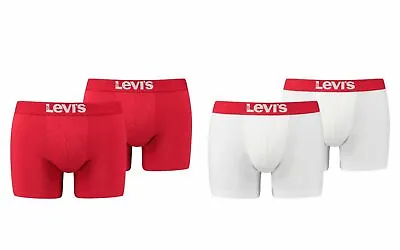 Levi's Men's Boxer Shorts 200SF 2er-PACK Boxers Red White 951007001 • £47.94