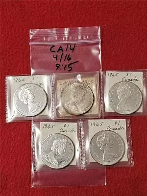 $5 Face Value Canada 1965 Queen Elizabeth Silver Dollars 3 Troy Ounces  #T-CA14 • $1.25