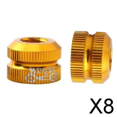 8X Bike Tire Law Mouth Nut Tire Inner Tube Valve Valve Nut Replacement Yellow • £8.42