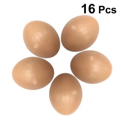 16pcs Plastic Egg Fake Eggs Toy Fake Food Props Plastic Chicken Eggs • £7.34