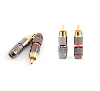 4/8/12PCS Banana Plug Connectors Gold Plated Pure Copper For Monster RCA Speaker • $6.27