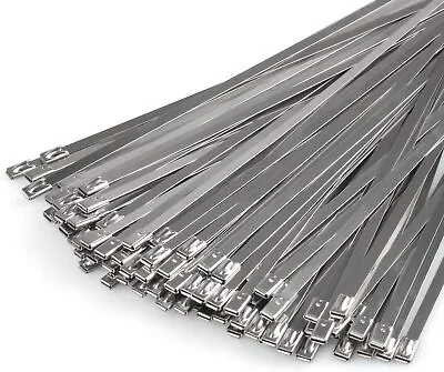 150mm Stainless Steel Ties Multi-Purpose Metal Exhaust Wrap Cable Ties 100PCS US • $6.88