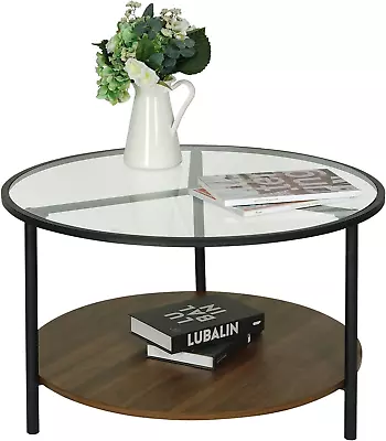 Round Living Room: Glass Coffee Table With Storage Black Coffee Table Wood With  • $221.99