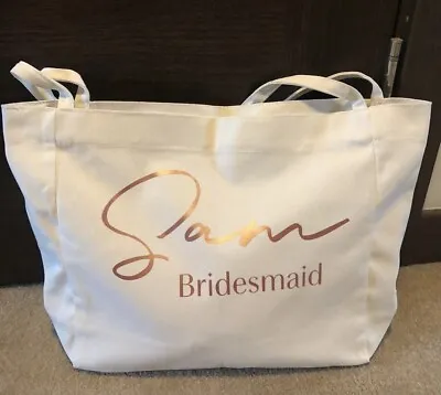 £8.99 • Buy Personalised Bridesmaids,Hen,Tote Beach Bag, Bride,Any Name & Logo In Any Colour