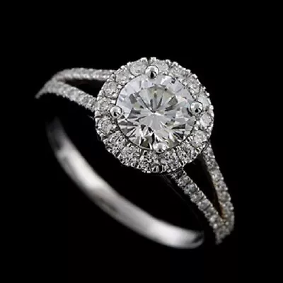 Diamond Forever One Moissanite Micro Pave Platinum Engagement Ring • $2089