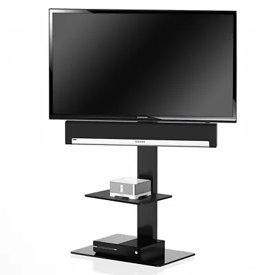 Black TV Stand With Mount Bracket For 32 42 50 55 65 Inch Flat Screen LED LCD TV • £58.98