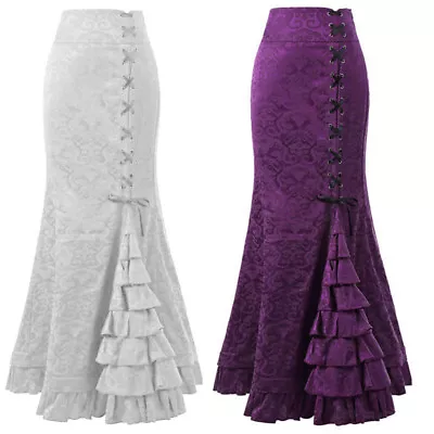 Victorian Skirt    Skirt  Mermaid  Long Retro Steampunk Fishtail Corset Gothic • $24.88