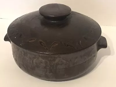 TG Green England Bean Pot Soup Tureen Brown Metallic Glaze Drip Vtg 60-70’s • $30