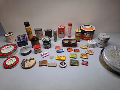 Vintage/Antique Tins Lot Household Products Metal Containers Boxes Advertising • $60