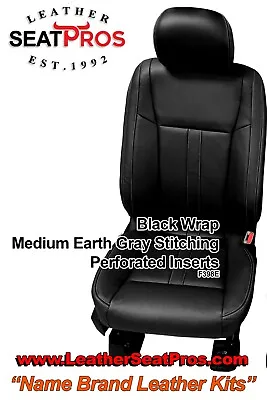 Leather Seat Covers 2015-2020 Ford F-150 SuperCrew SuperCab XLT STX Black Stone • $748.99