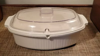 RUBBERMAID MICROWAVE Set 4 QT Roaster/Grill Stackable W/ Lid (3 Pc) • $46.09