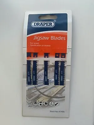 £7.99 • Buy JigSaw Blades For Wood, Draper 41486 62mm 8TPI Tungsten Alloy Steel, X 5pcs