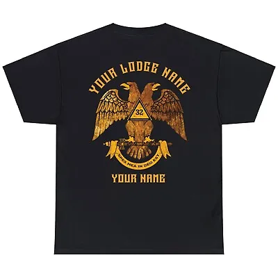 Custom Scottish Rite 32 Degree Emblem Masonic Unisex T Shirt S-5XL • $18.49