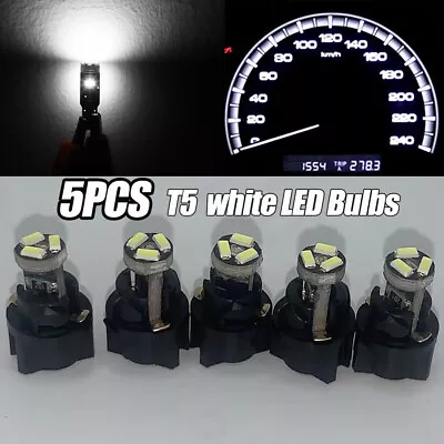 5x T5 74 17 37 3SMD LED Instrument Panel Dash Gauge Light Bulbs W/ Socket White- • $8.74