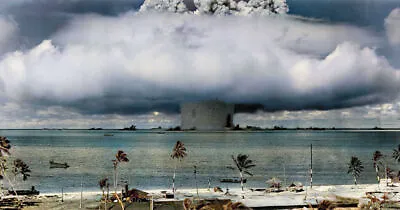 Nuclear Test Mushroom Cloud Ocean Baker Bikini Atoll Photo Art Colorized • $9.95