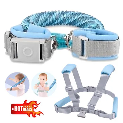 2in1 Toddler Anti Lost Leash Baby Reins Walking Harness & Safety Wrist Link Belt • £10.89