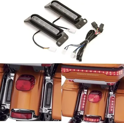 Auxiliary LED Rear Fender Light Keystone Saddlebag Side Light For Harley 14-23 • $67.94