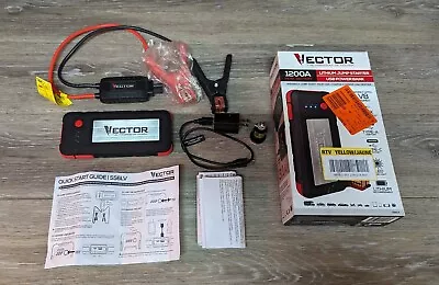 Vector 1200A Lithium Jump Starter & USB Power Bank With Light • $49