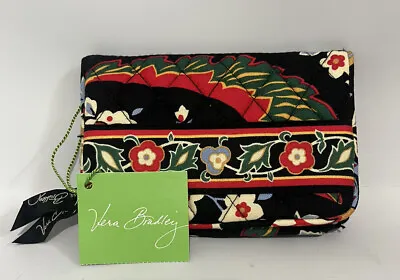 New W/tag Vera Bradley Black/red One For The Money Bi-fold Wallet Floral  • $24.99