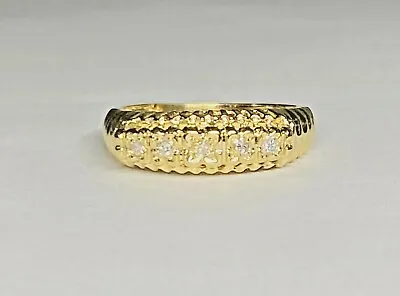 Vintage NOS 1960's 14KT Ylw Gold And 1/10ct Genuine Diamond Ladies Wedding Band • $475