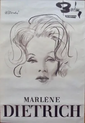 MARLENE DIETRICH 1969 French Concert Poster 23.5x47 RARE • $450