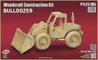 BULLDOZER Woodcraft Construction Kit - Wooden VEHICLE Model For KIDS/ADULTS • £9.79