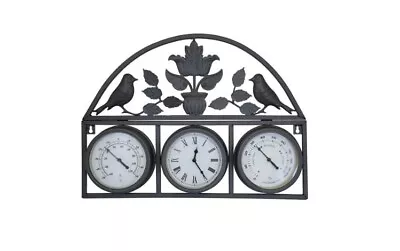 Bentley Garden Shabby Chic Wall Clock With Thermometer & Hygrometer - Grade B • £16.99