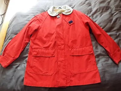 MURPHY & NYE Sailmakers Mens Red Coat Jacket Button Up 100% Cotton Size Medium  • £39