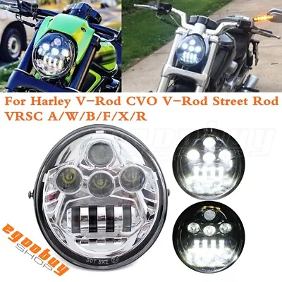 Motorcycle DRL Headlight + Projector Lights For Harley Davidson V-Rod CVO/Muscle • $98.95