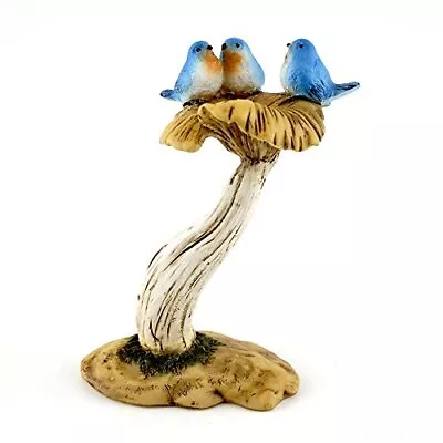 4402 Miniature Fairy Garden & Terrarium 3 Bluebirds On Mushroom Bird Bath Sta... • $21.70