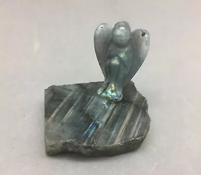 Labradorite Stone Angel Sculpture/ Fairy Garden/ Miniature Altar 2  T Spiritual • $22.49