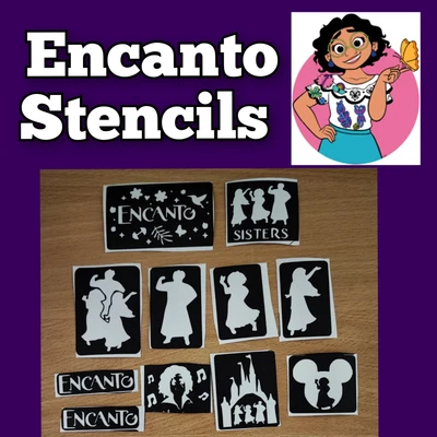 £3 • Buy Glitter Tattoo - Face Paint Stencils. Encanto Birthday Children 
