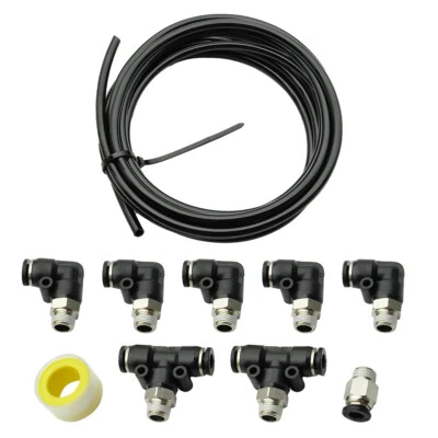 $17.09 • Buy PUSH LOCK Vacuum Fitting Kit Turbo Wastegate & Solenoid For Turbo Vehicles Black