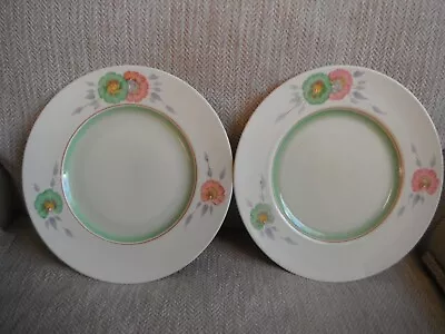 £18 • Buy CLARICE CLIFF   HONEYDEW  - PAIR OF DINNER PLATES -  1930S - By WILKINSON