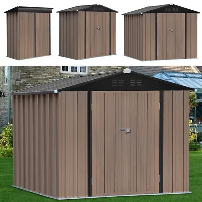 Outdoor Garden Apex Flat Roof Galvanized Steel Garden Tool Storage Sheds Uk • £429.95