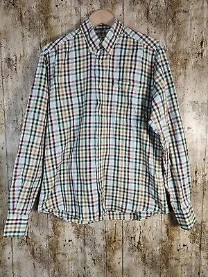 Barbour Country Shirt Mens Check Long Sleeve Button Down Cotton Size M (0580) • £19.90