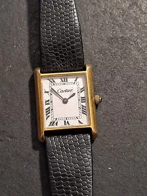 CARTIER Ladies Tank Watch 17 Jewels 18K Electroplated Gold As Shown!  NO RESERVE • $299.99