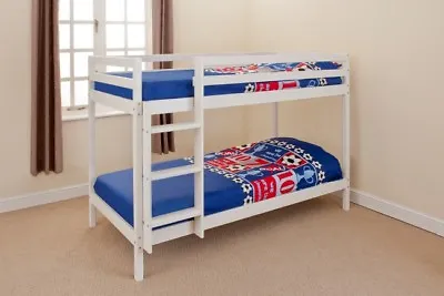 3ft Or 2ft6 Shorty Wooden Bunk Bed Kids In White Or Pine & Mattress Options • £169.99