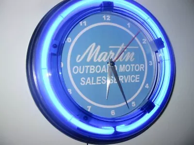 Martin Outboard Fishing Boat Motor Neon Wall Clock Advertising Sign • $109.99